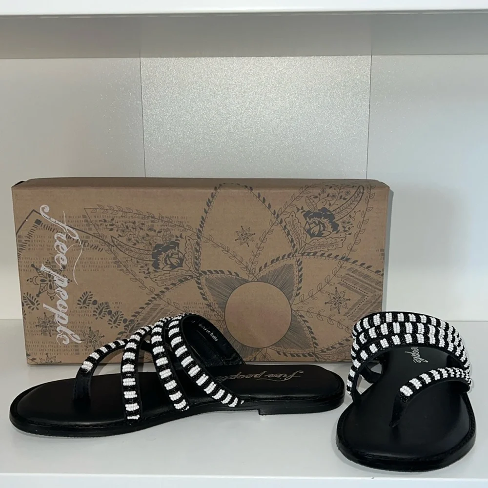 NWT FREE PEOPLE BEATRICE BEADED SANDAL - Picture 2 of 9